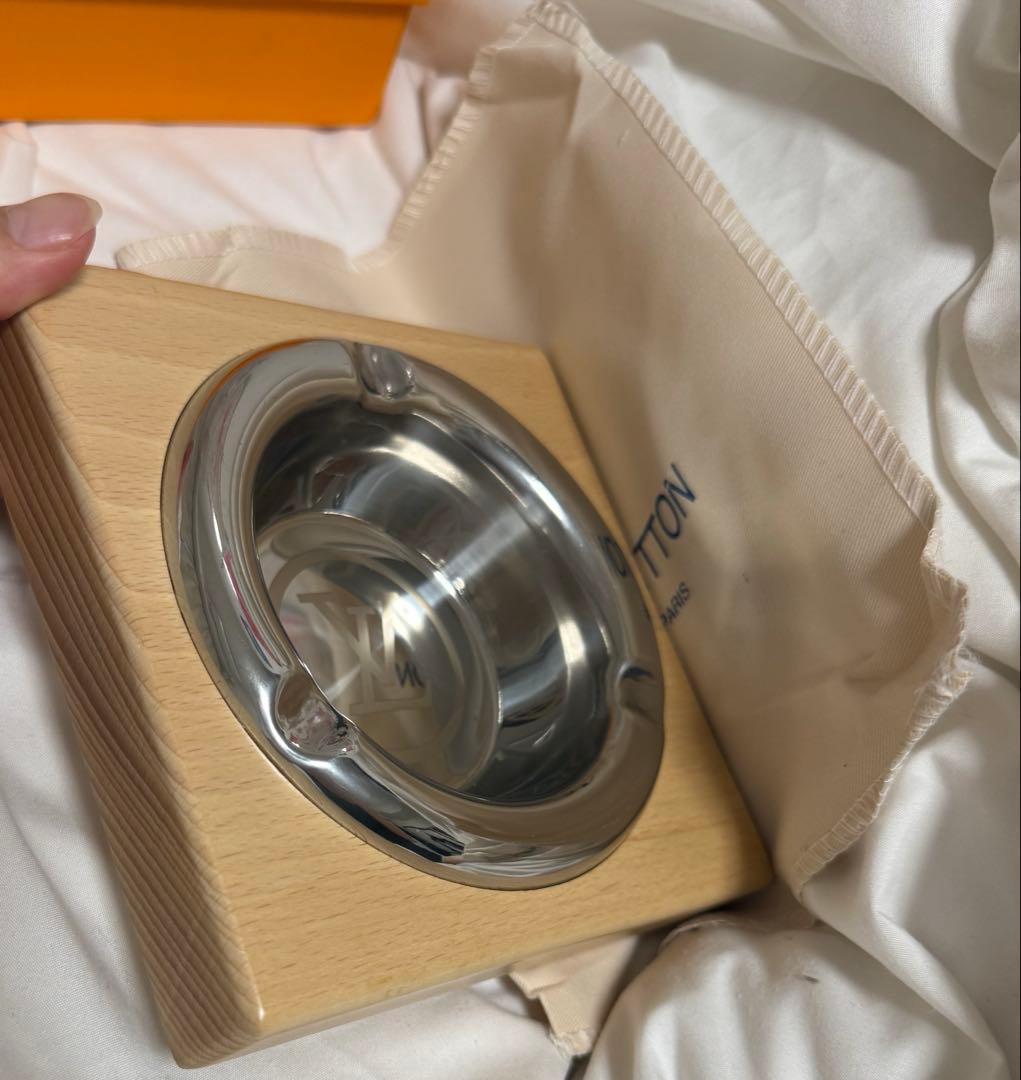 レア　置き灰皿　lv 橅木　beech woodステンレス　新品