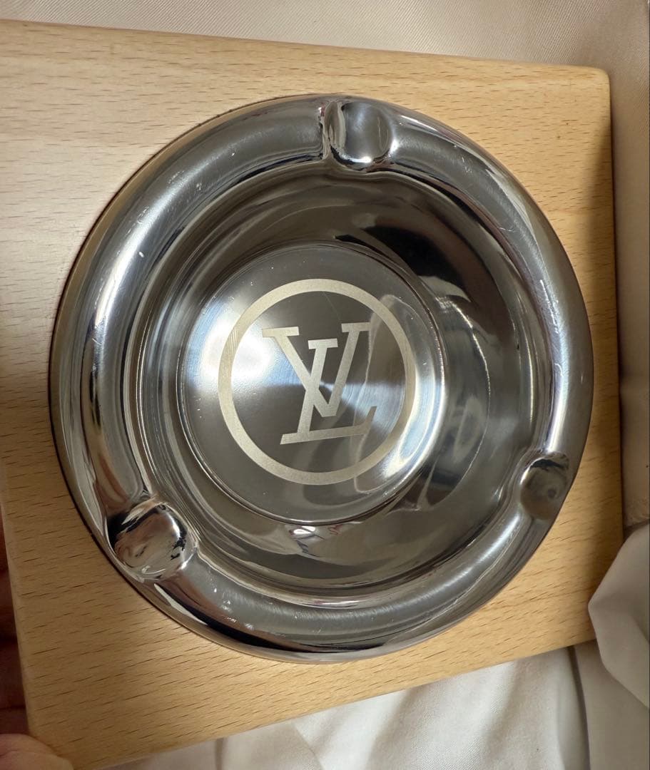 レア　置き灰皿　lv 橅木　beech woodステンレス　新品
