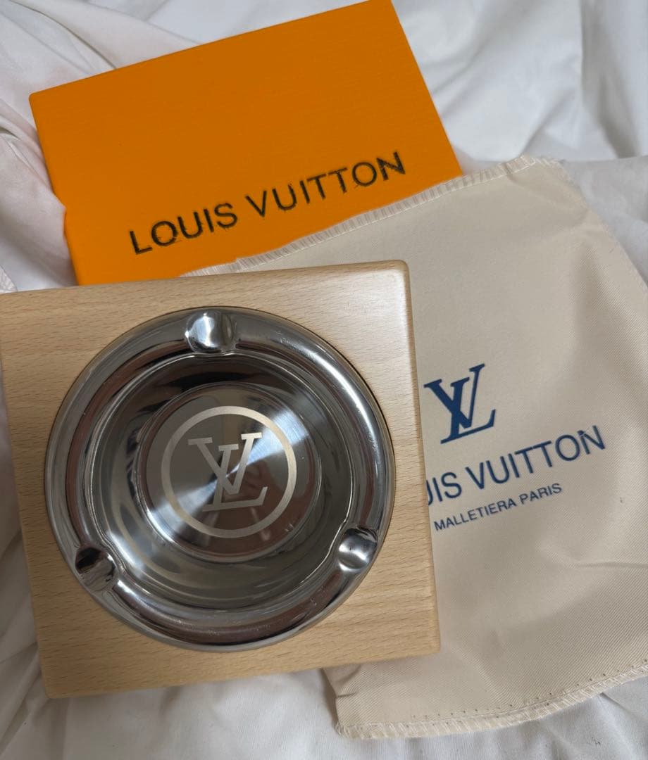 レア　置き灰皿　lv 橅木　beech woodステンレス　新品