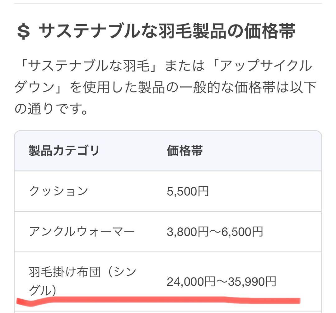【新品未使用】羽毛布団 本掛け シングル　アップサイクルダウン