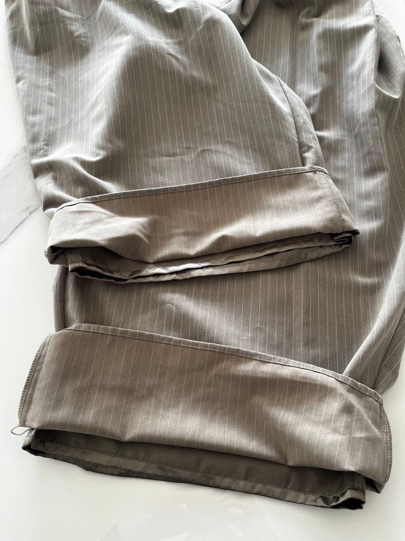 ANDRESD ピンストライプビスチェワイドパンツドレス　ベージュ　セットアップ