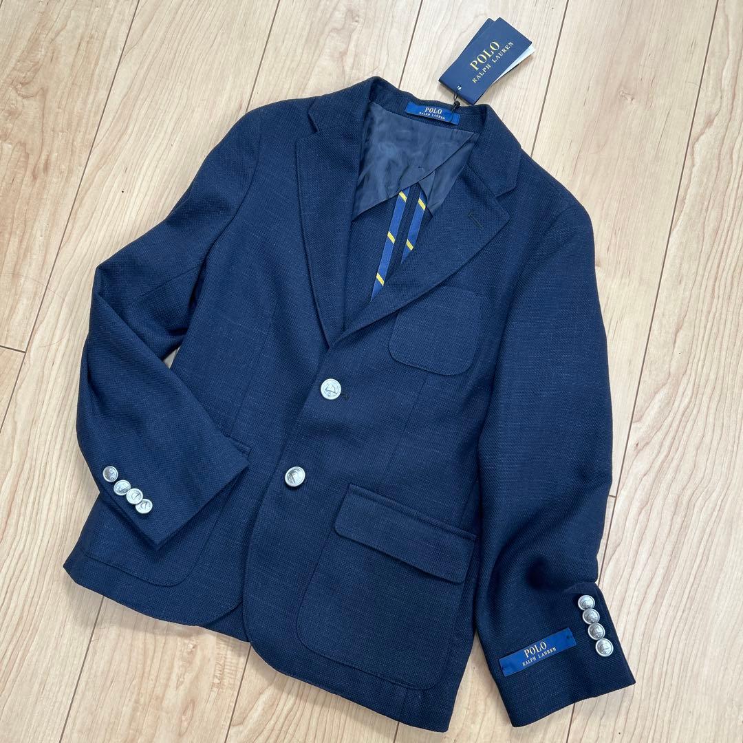 新品.未使用✨ラルフローレン　フォーマル　ブレザー　ロゴ　140 ネイビー