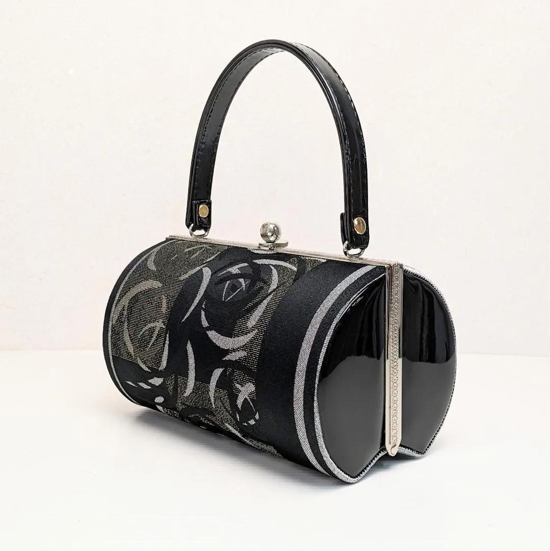 和装 草履バッグセット 帯地 モダン 黒×金 3枚芯 フリーサイズ k16-3