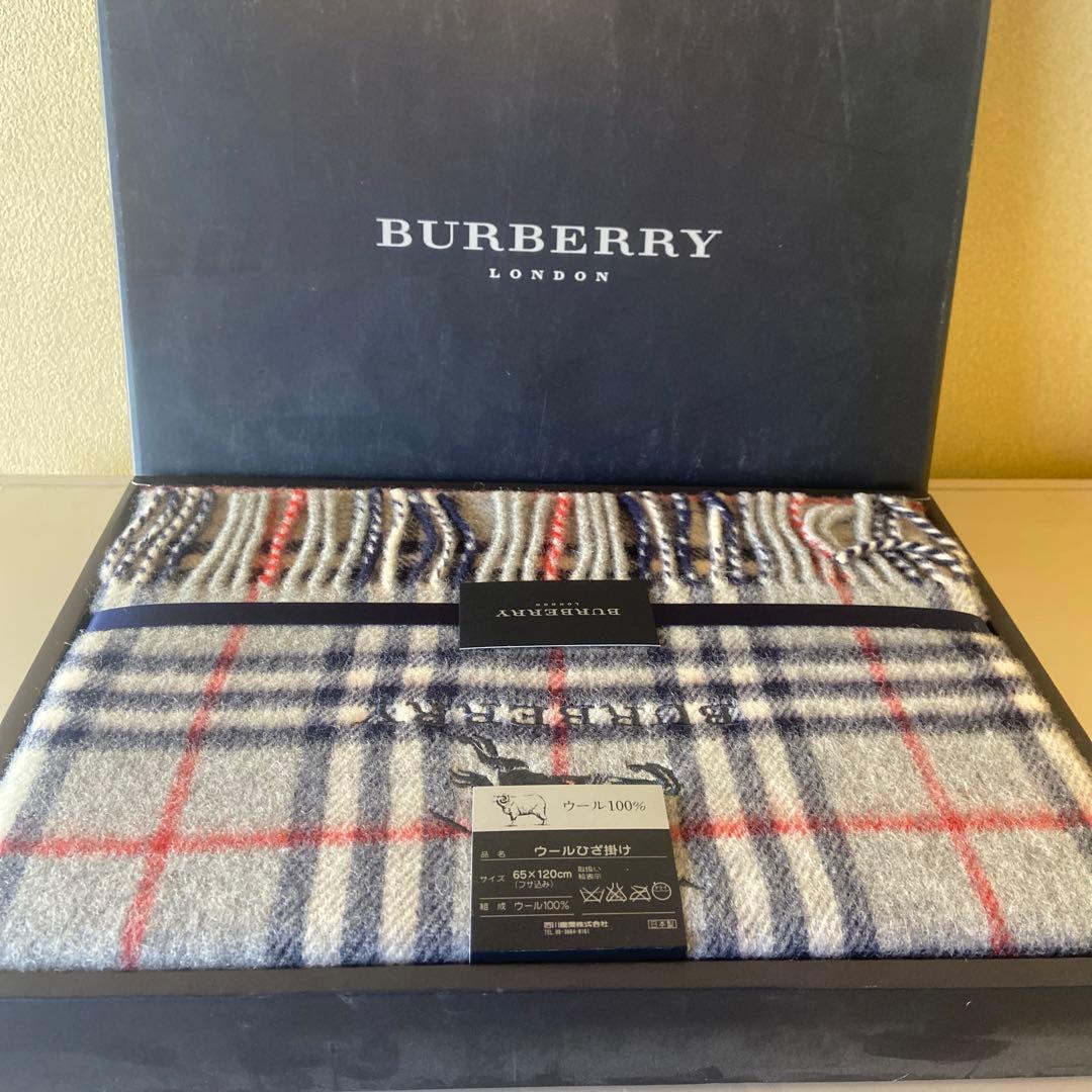 【未使用】バーバリー ひざ掛け 西川産業 日本製 箱付 バーバリーチェック