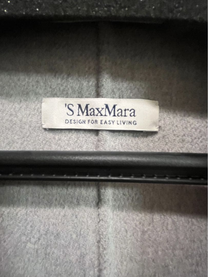 【美品】SMaxMara ロングウールコート ライトグレー