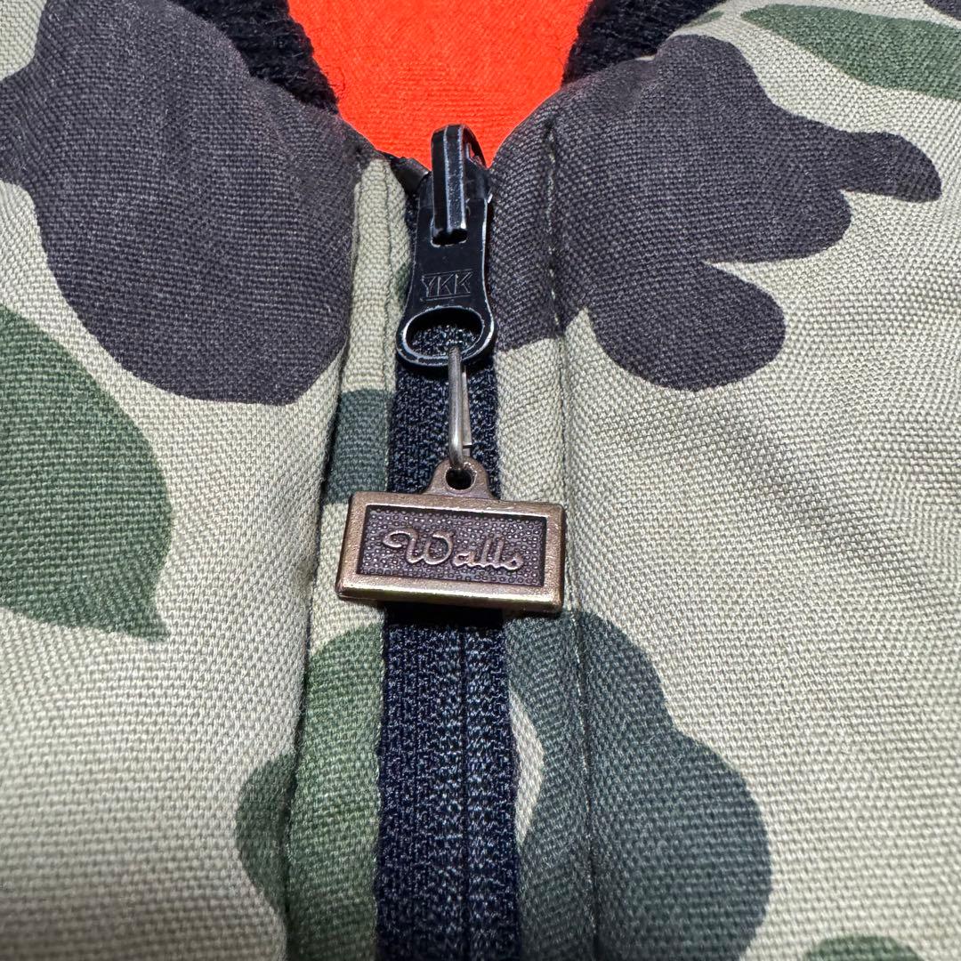 80s USA製 Walls ベスト ダックハンターカモ リバーシブル オレンジ