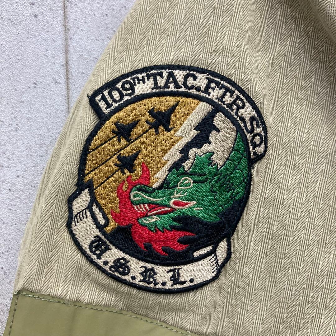 POLO RALPH LAUREN ミリタリージャケット ワッペン M カーキ