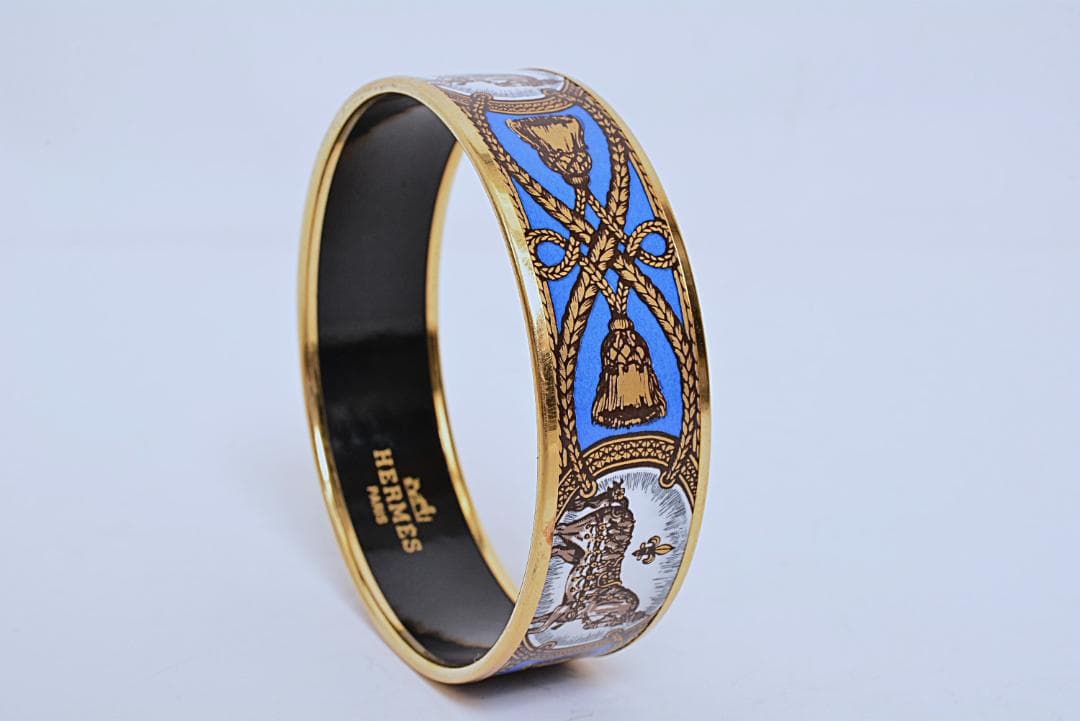 ☆美品☆HERMES エルメス　エマイユGM　バングル / 馬＆ロープ柄