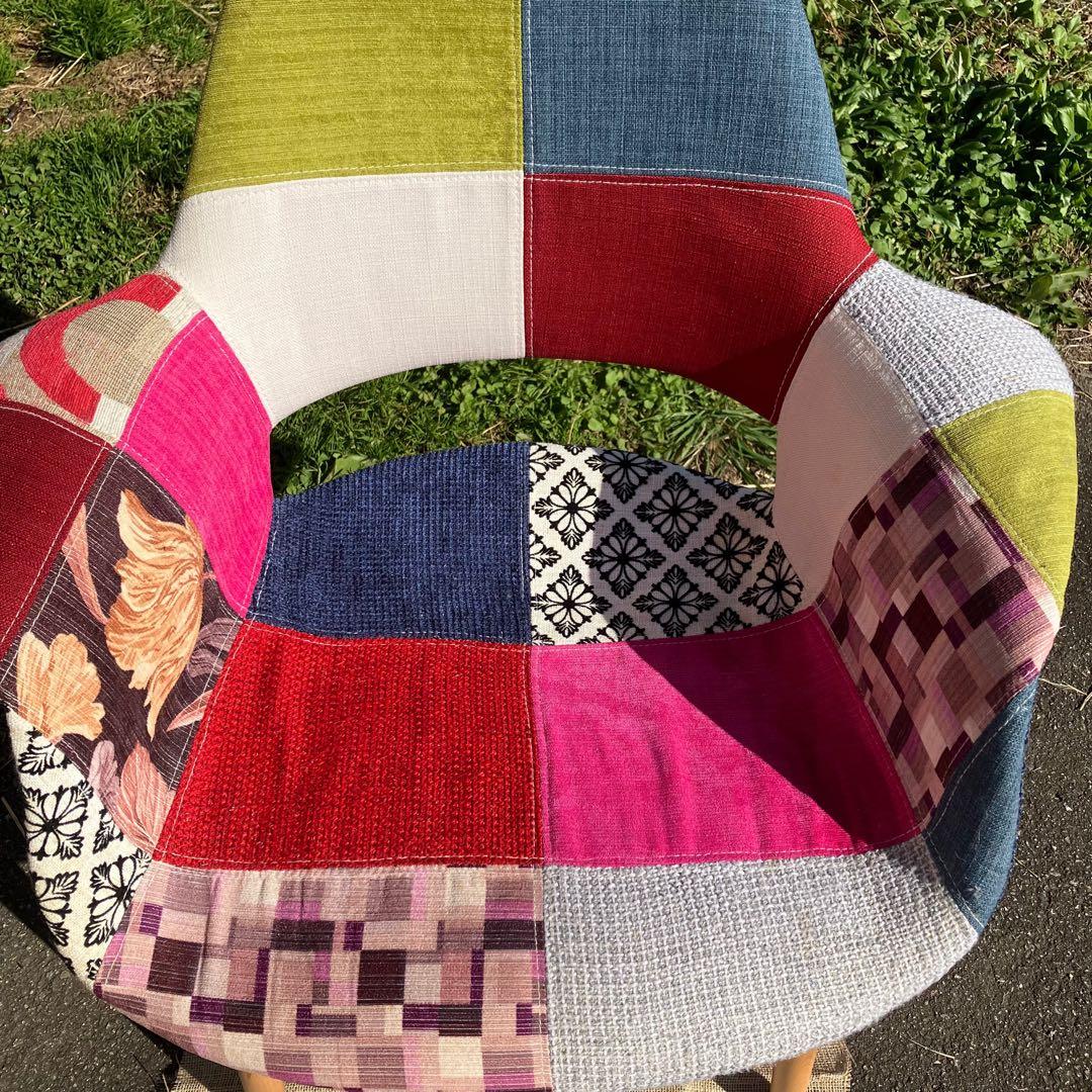 イームズ　サーリネン　オーガニックチェア　パッチワーク　椅子　ダイニングチェア