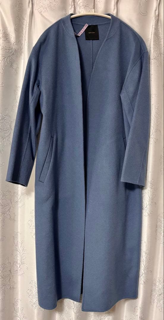 スピックアンドスパン　 ウールvネックカラーリバーコート　34