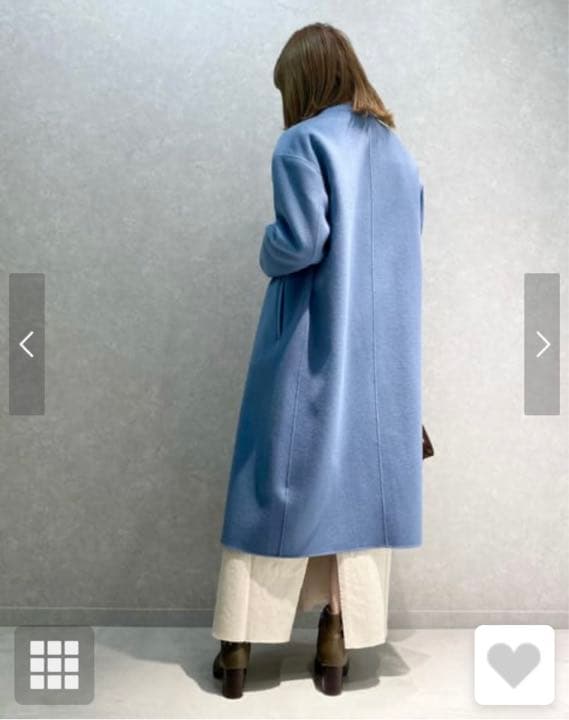 スピックアンドスパン　 ウールvネックカラーリバーコート　34