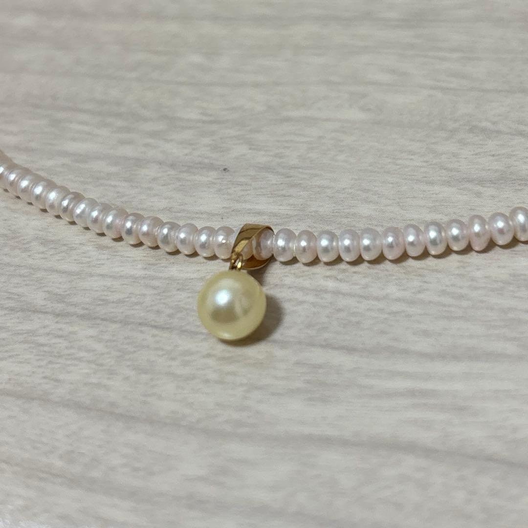 ベビーパール　ピンク　ネックレス　k18