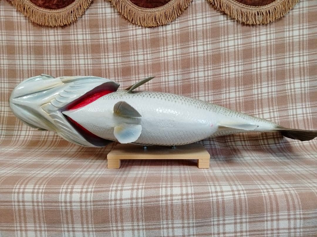 ハンドメイド　62cmブラックバス壁掛け　魚釣り　フィギュア　レプリカ