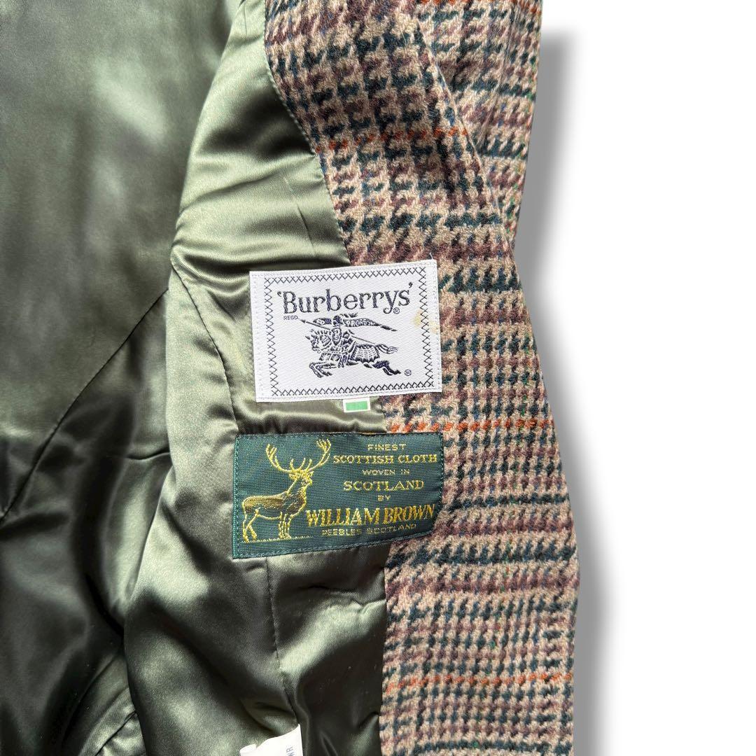 Burberrys ウール 千鳥格子 テーラードジャケット ベージュ レザー M