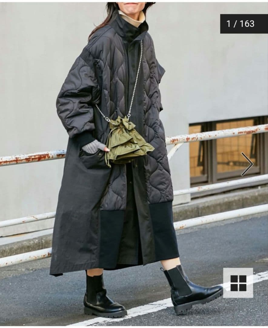 美品etsinta切替マキシミリタリーコートブラックフリークスストアBEAMS