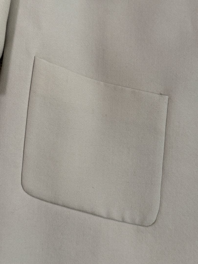 IIROTノーカラーミドルスリーブウールジャケット/アイボリー