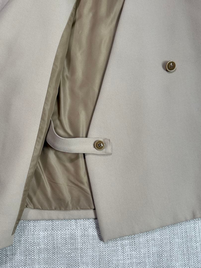 IIROTノーカラーミドルスリーブウールジャケット/アイボリー