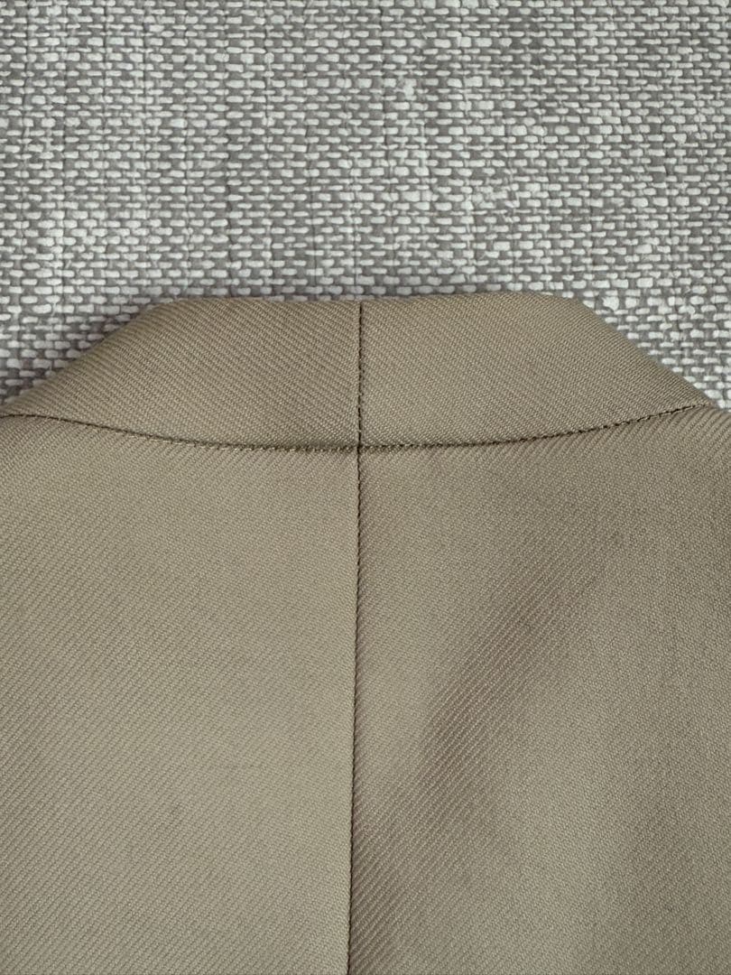 IIROTノーカラーミドルスリーブウールジャケット/アイボリー