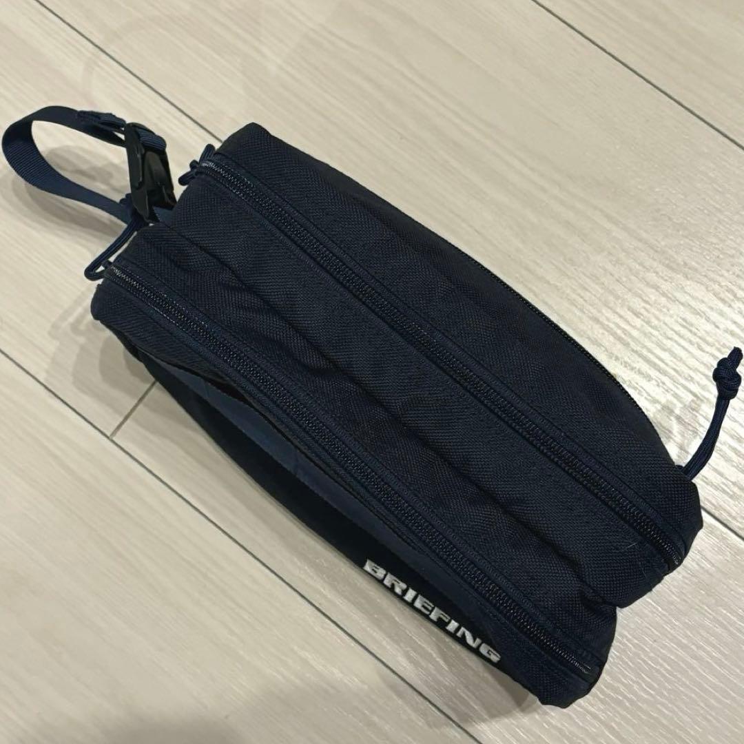 新品BRIEFINGブリーフィング ゴルフ ダブルジップポーチ ポーチ ネイビー