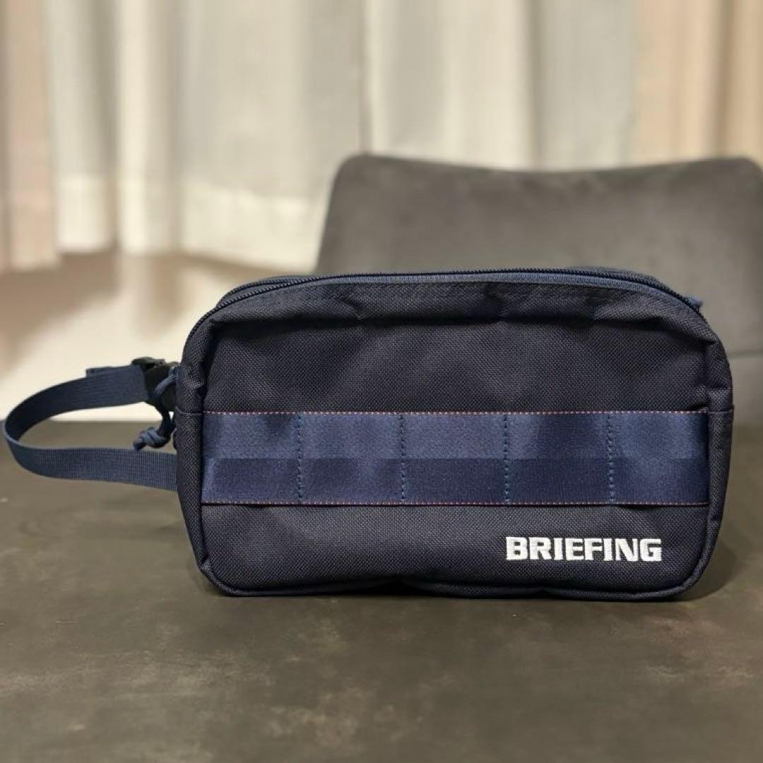 新品BRIEFINGブリーフィング ゴルフ ダブルジップポーチ ポーチ ネイビー