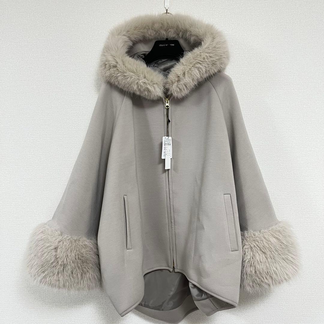 再入荷なし ラスト【新品未使用】ヤマダヤ フェンネル ファー付 フード ポンチョ