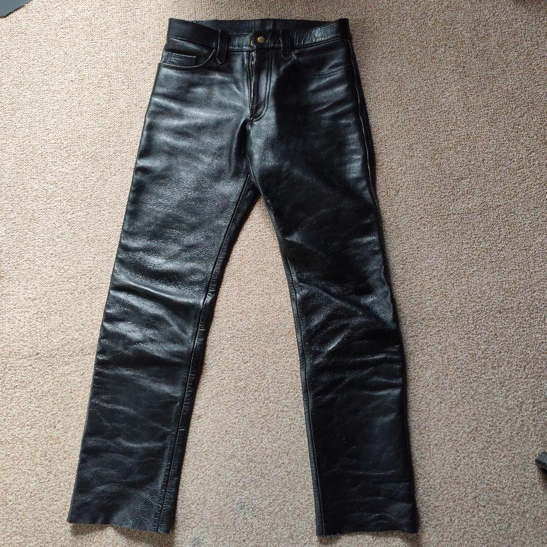 Back Drop レザーパンツ 31 ブラック