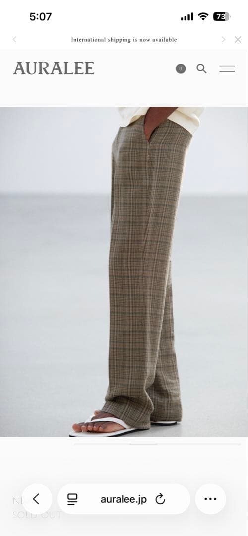 AURALEE SILK LINEN NEP CHECK SLACKS サイズ3