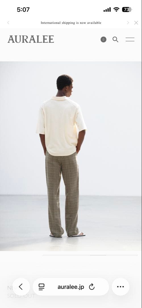 AURALEE SILK LINEN NEP CHECK SLACKS サイズ3