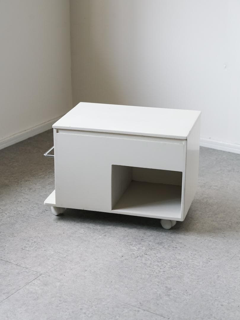 vintage サイドテーブル ミラー付きワゴン/収納 ミニマル