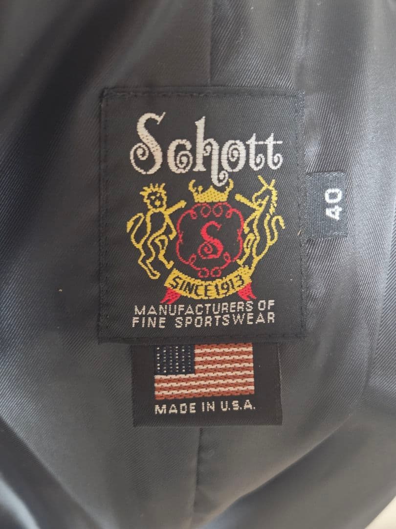 ゼータ　Schott ネイビー チェスターコート