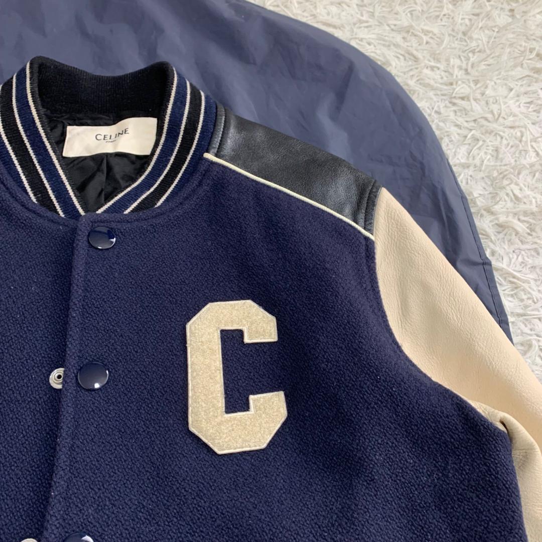 16716✨CELINE クラシック テディジャケット スタジャン 切替 46