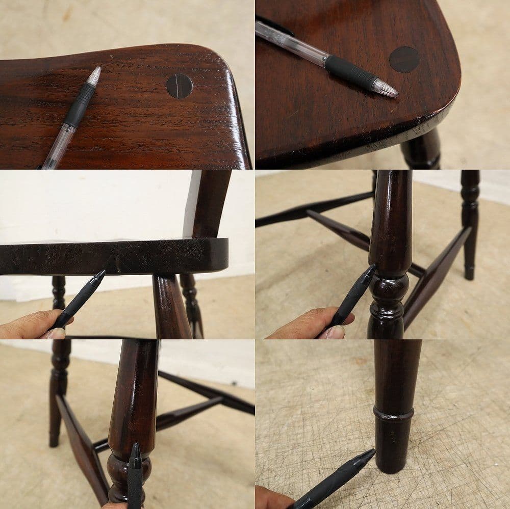 【九州民芸家具】B型 ワイコムチェア②・椅子◆ミズメザクラ材無垢・和モダン