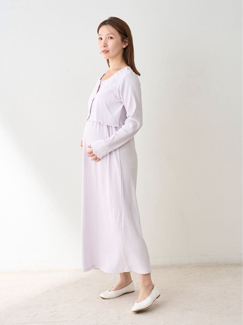 マタニティリブワンピース　ジェラートピケ　LAV