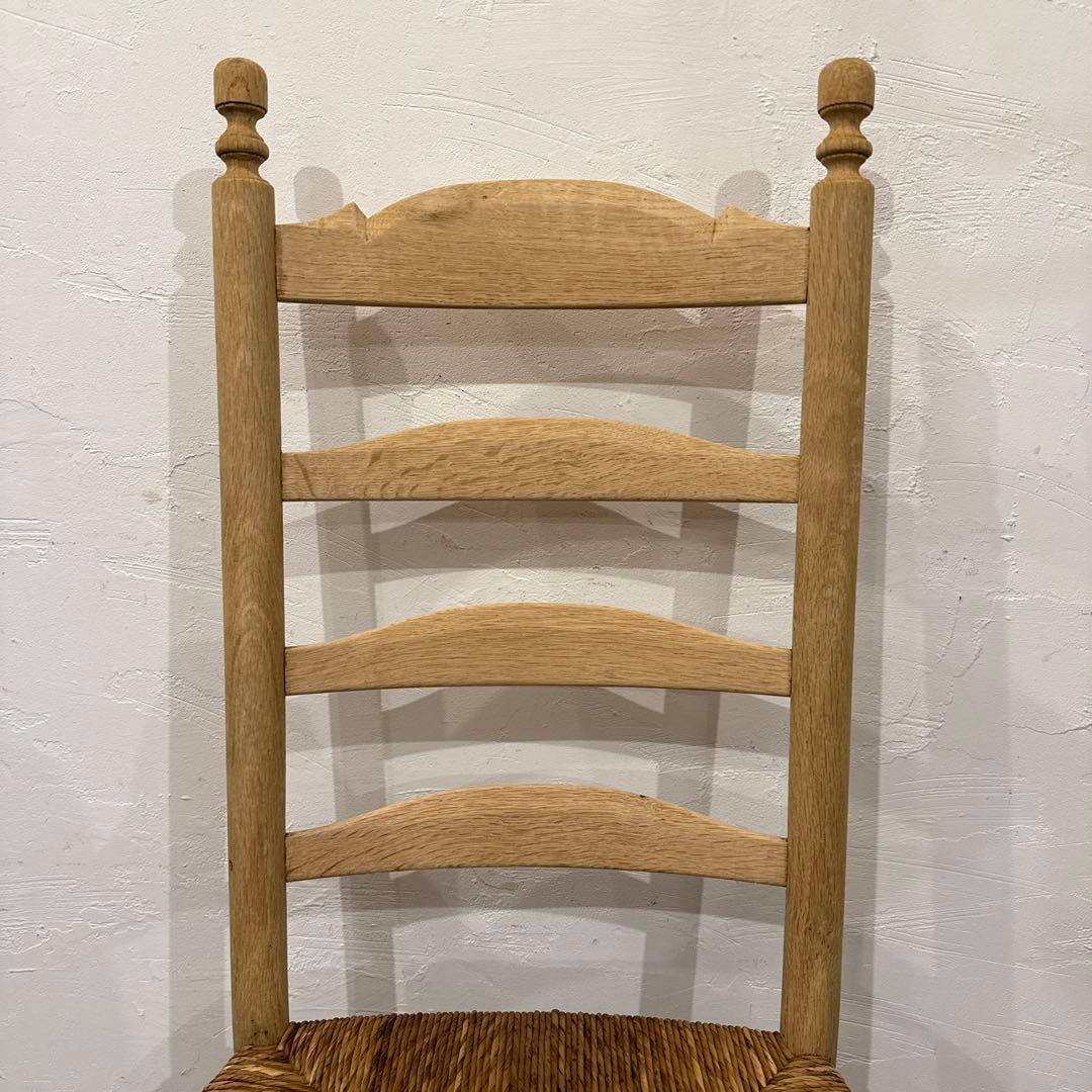 年末年始saleヴィンテージ　ダイニングチェア　カフェチェア　藁座面　剥離　5