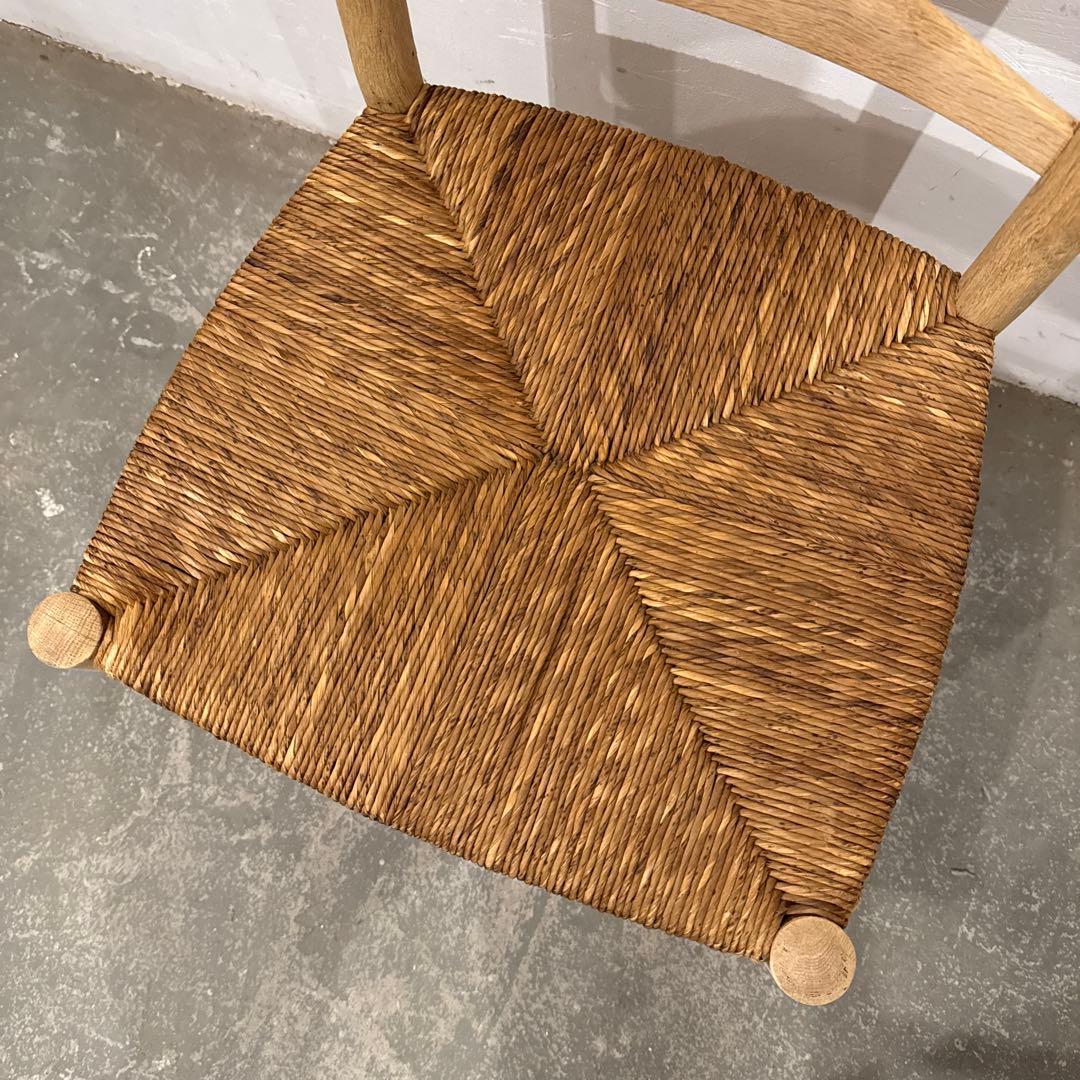 年末年始saleヴィンテージ　ダイニングチェア　カフェチェア　藁座面　剥離　5