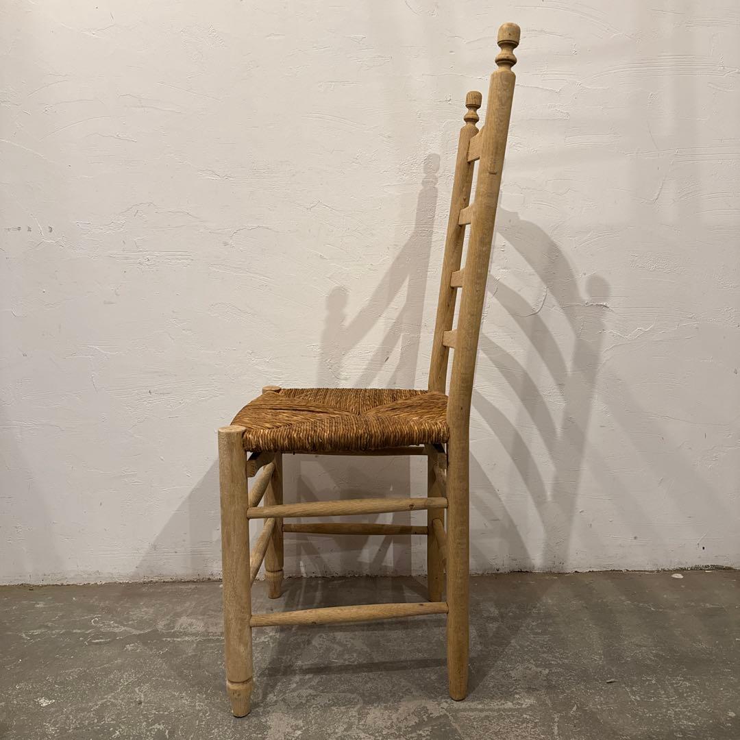 年末年始saleヴィンテージ　ダイニングチェア　カフェチェア　藁座面　剥離　5