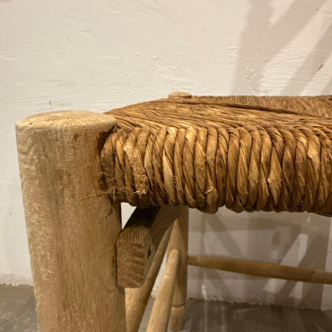 年末年始saleヴィンテージ　ダイニングチェア　カフェチェア　藁座面　剥離　5