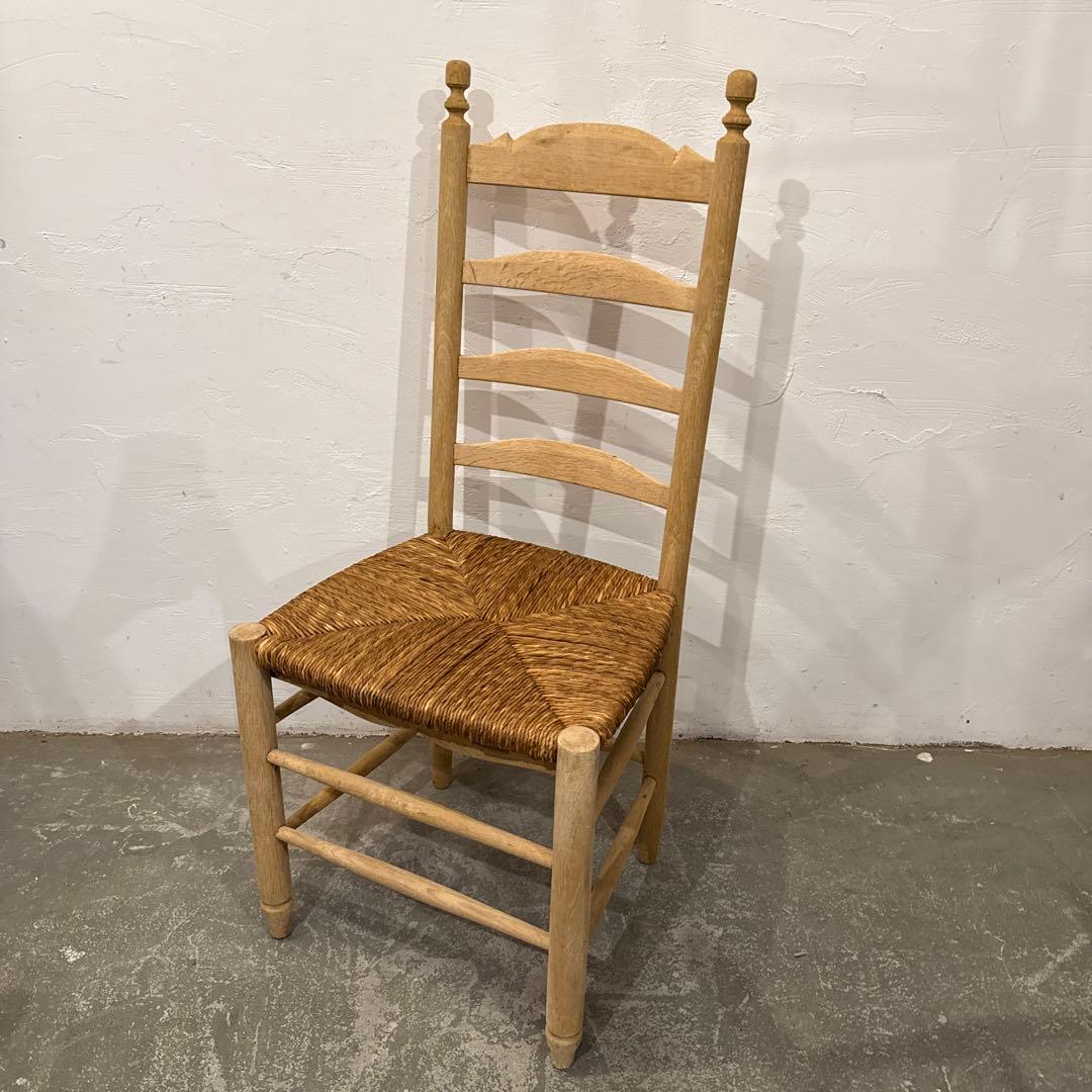 年末年始saleヴィンテージ　ダイニングチェア　カフェチェア　藁座面　剥離　5