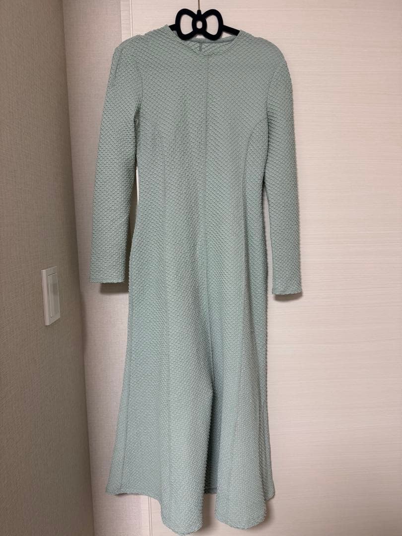 【タグ付美品】Shirring Jersey Jacquard Dress