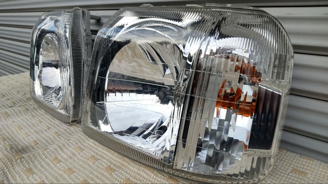 【美品 レンズコーティング済み】バモス＆アクティ HM1 ヘッドライト 左右