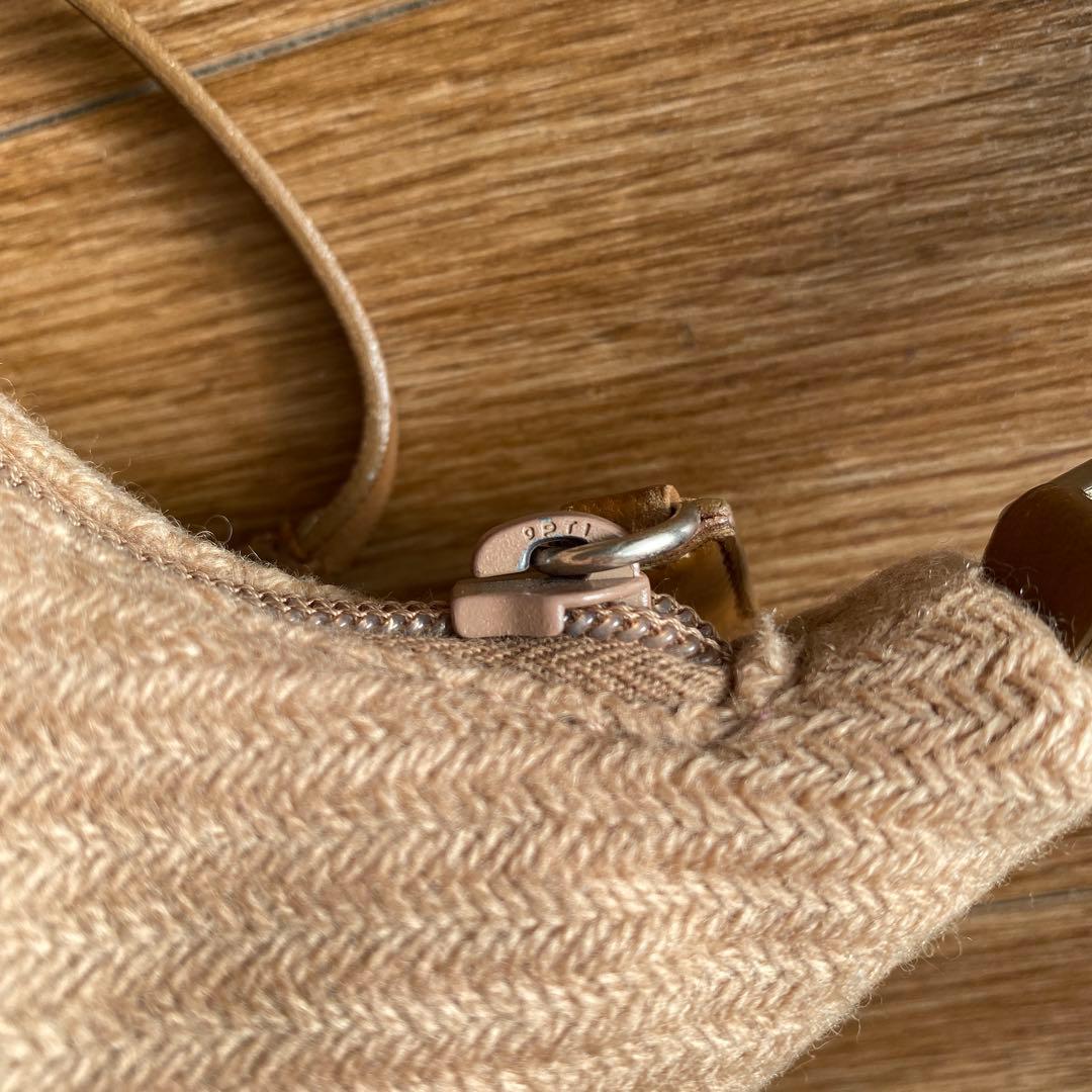 バッグ PRADA 1999FW wool leather shoulder bag