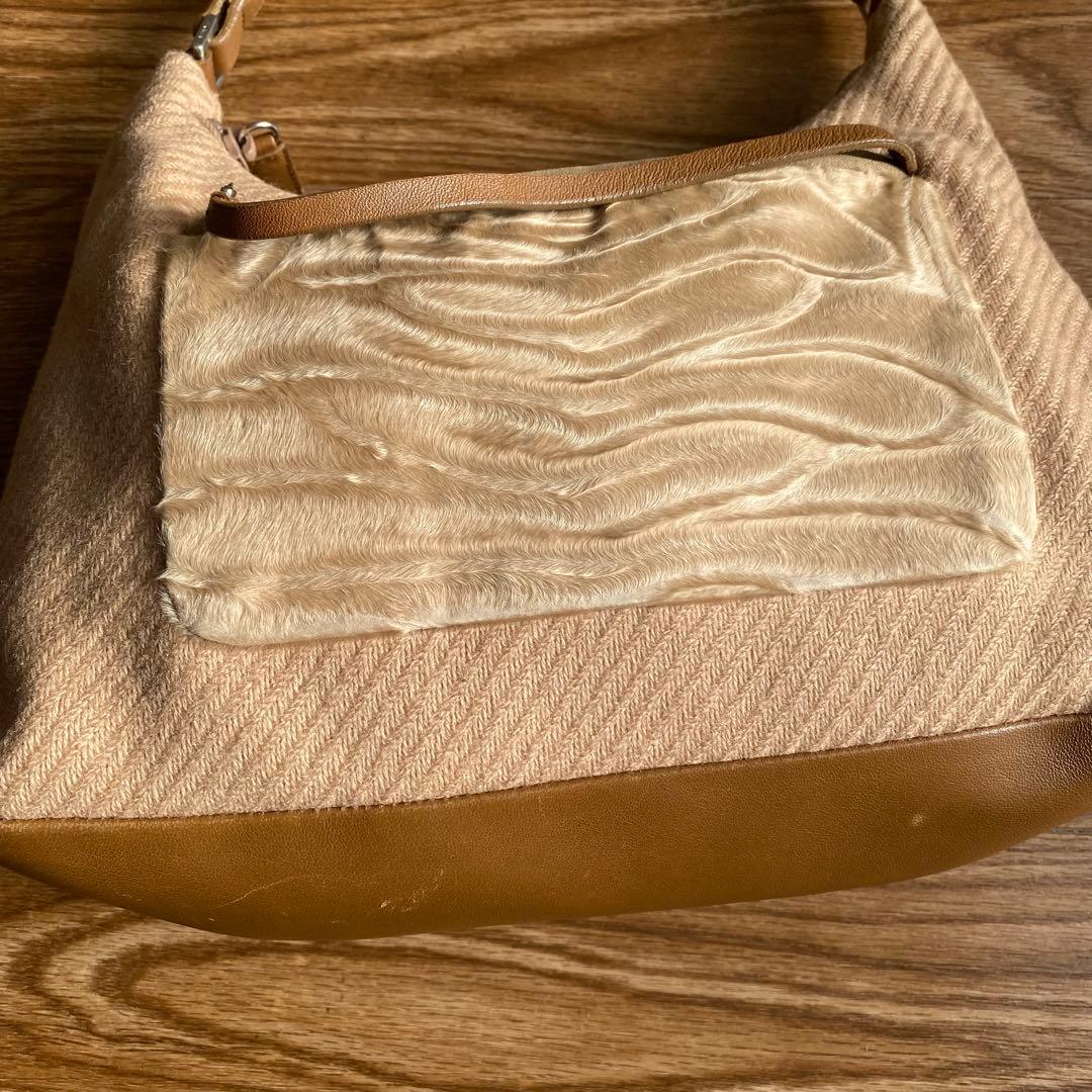 バッグ PRADA 1999FW wool leather shoulder bag