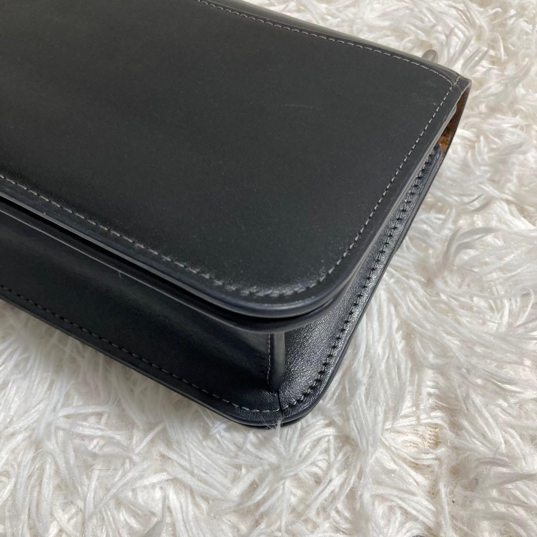 美品　現行 コーチ ショルダーバック　モーガン スクエア　黒　レザー　保存袋付