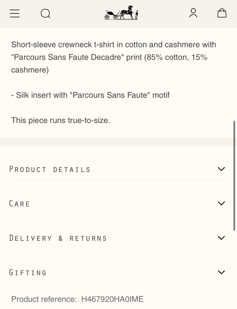 エルメス　メンズ　半袖　Tシャツ　完璧なコース　シルク　コットン　カシミヤ　新品