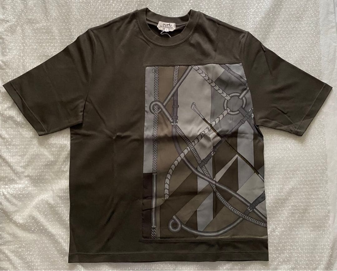 エルメス　メンズ　半袖　Tシャツ　完璧なコース　シルク　コットン　カシミヤ　新品