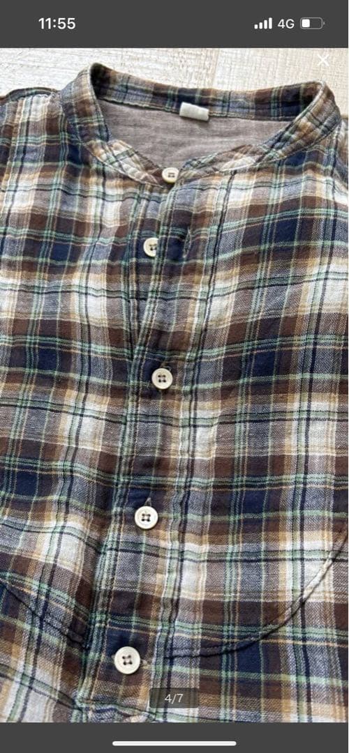 本日まで！45R ダブルガーゼ チェックワンピース激可愛い！