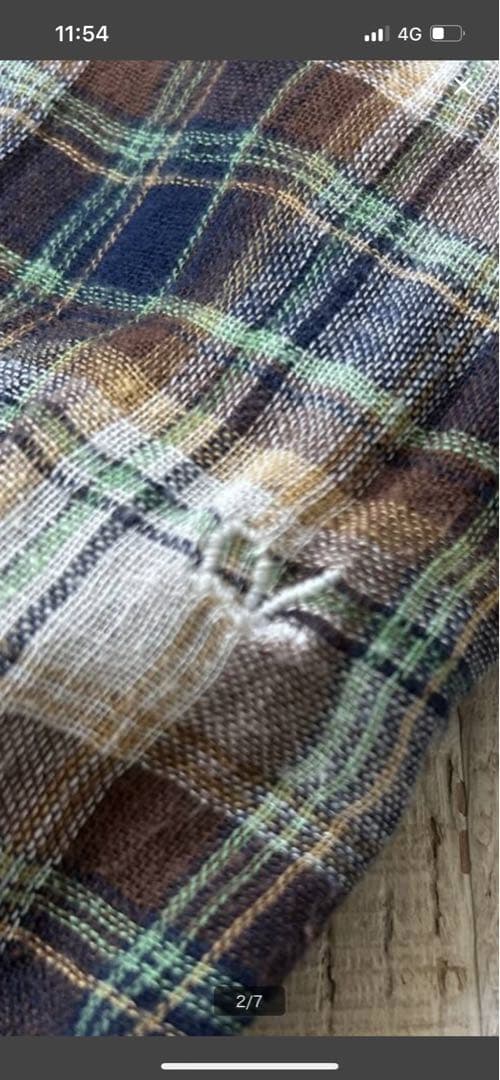 本日まで！45R ダブルガーゼ チェックワンピース激可愛い！