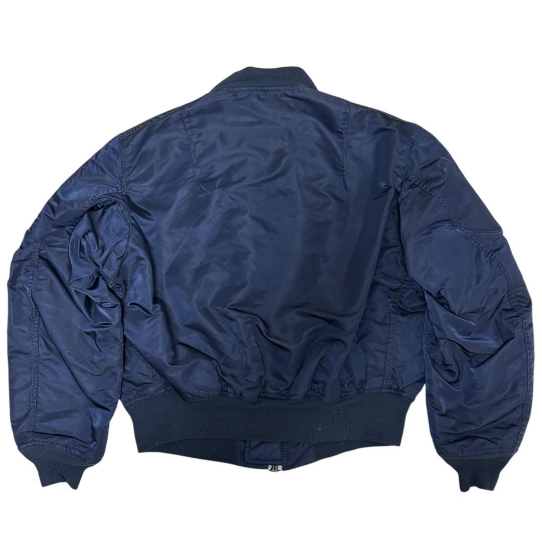 90s USA製 ALPHA MA-1 グランドクルー ネイビー L