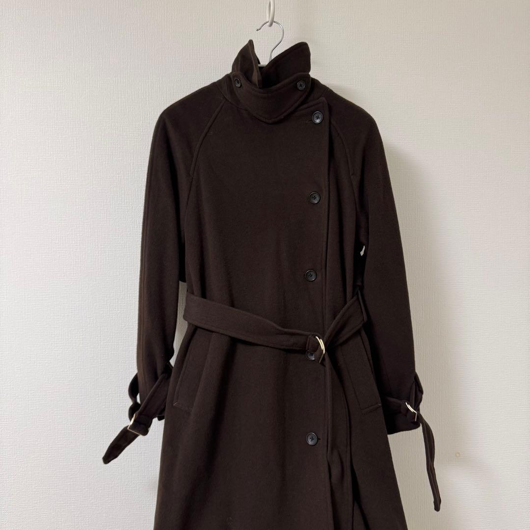 anuans ウールトレンチコート ブラウン