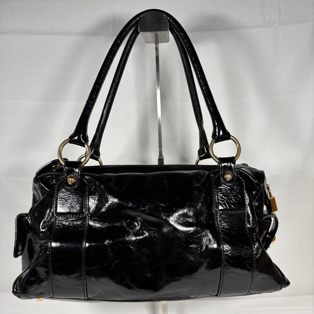 トッズ ショルダーバッグ トートバッグ 肩掛け ゴールド金具 レザー ブラック